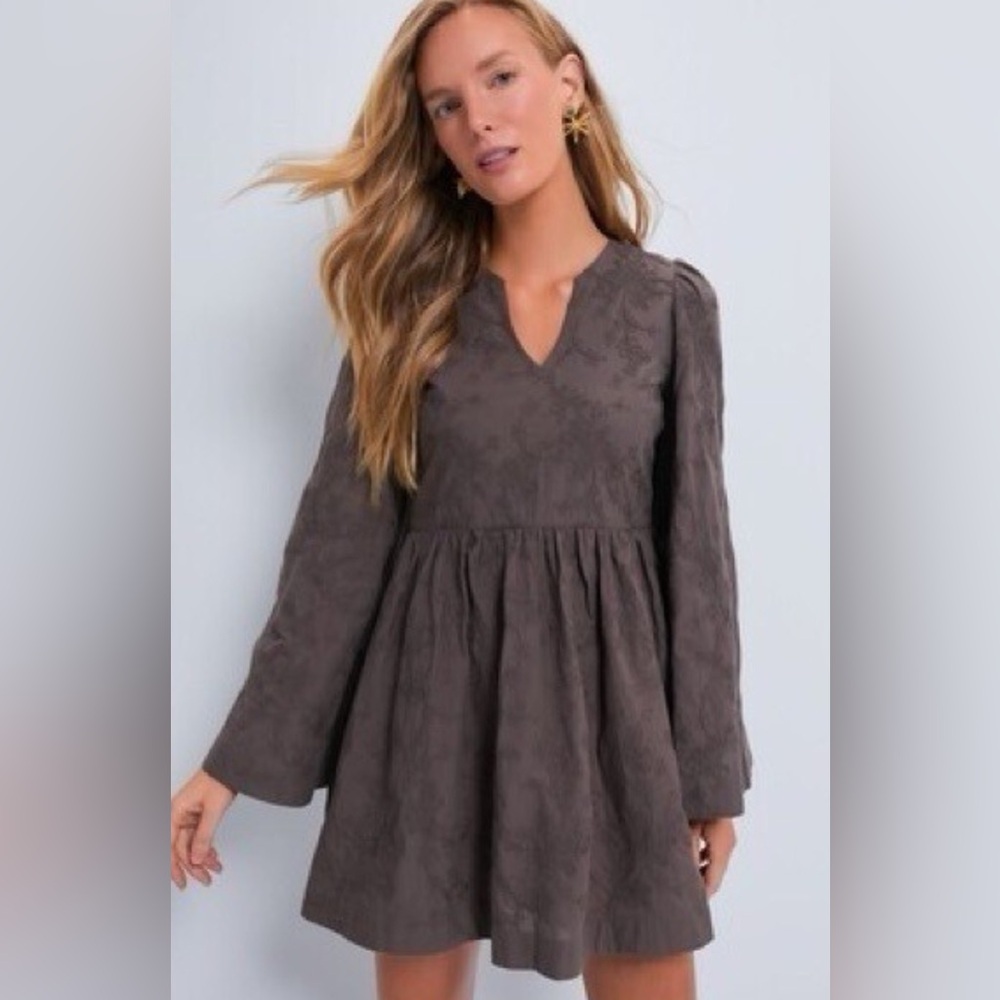 Tuckernuck Hyacinth‎ House Brown Embroidered Dress Boho Western Cottagecore NEW